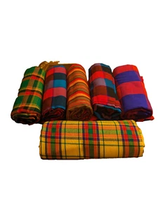 Coperta Masai Shuka a quadri/sarong/coperta da picnic/abbigliamento tradizionale - Foto 1 di 24