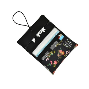 XL Tabakbeutel 100% Baumwolle "Dainty" Tabaktasche aus Stoff Schwarz bunt - Bild 1 von 4