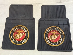 Pair of Vintage United States Marine Corps Rubber Heavy Duty Floor Mats 16"× 24" - Picture 1 of 8