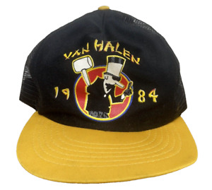 Vintage Van Halen 1984 Tour Hammer Mesh Snapback Hat Cap Trucker Made in USA