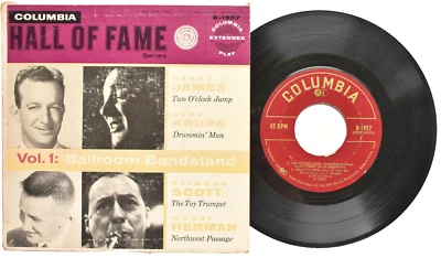 COLUMBIA HALL OF FAME VOL.1 BALLROOM BAND 7" EP RECORD GENE KRUPA HARRY JAMES - Image 1 of 4