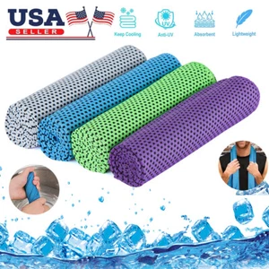 4 Pack Ice Cold Instant Cooling Towel Jogging Running Gym Chilly Pad Sports Yoga - Picture 1 of 14