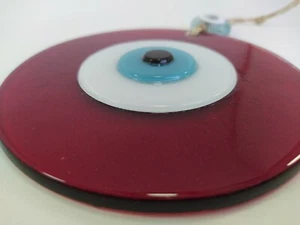 Roter Evil Eye Glasperle 12cm Anhänger Charm Türkisches Amulett Boho Wohndeko - Bild 1 von 6