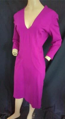 VESTIDO RACHEL ROY ELÁSTICO TEJIDO UVA VINTAGE AÑOS 80 36" BUSTO TALLA 8 Foto 1 de 4