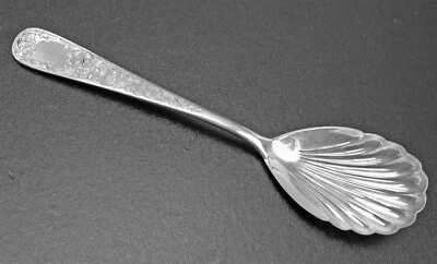 Kirk Sterling Old Maryland Engraved Shell Bowl Sugar Spoon  - Image 1 of 2