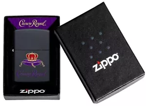 Zippo Lighter Crown Royal Logo Design Black Matte - Picture 1 of 4