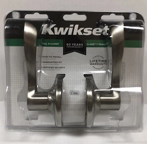 Kwikset Security Balboa Satin Nickel Universal Passage Door Handle New NIP - Picture 1 of 3