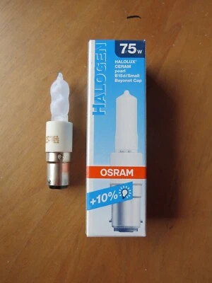 GARANTIERT ECHTE OSRAM HALOLUX CERAM B15d 75W 64473 AM MATT FROSTED DIMMBAR - Bild 1 von 4
