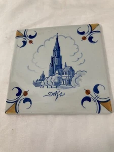 Delft Wall Tile Trivet Nieuwe Jerk Dutch Dete 002 5.5” X 5.5” - Picture 1 of 2