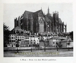 German Metz - Dom Von der Mosel Gesehen © 1921 Reprint vintage Picture - Picture 1 of 1