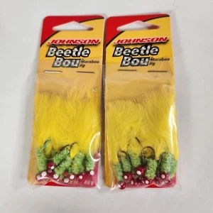 Johnson Beetle Bou Marabou Jig Red Char Yel 10CT 1/32 Oz .88g 2 PACKS PER ORDER - Picture 1 of 2