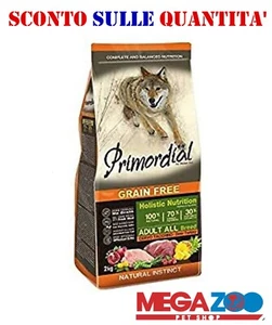 PRIMORDIAL CERVO TACCHINO  12 KG GRAIN FREE PER CANI ADULTI ALL BREED - Foto 1 di 1