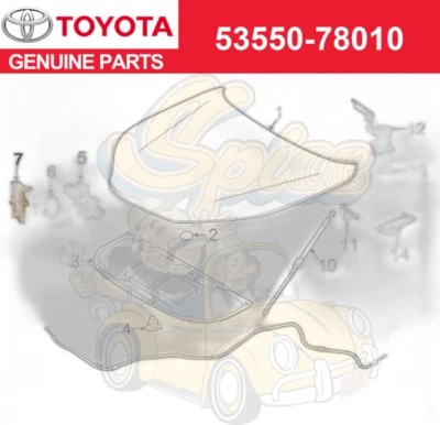 Gancho de captura auxiliar capó genuino OEM 53550-78010 para Lexus NX200t NX300 NX300h 53550-78010 Foto 1 de 3