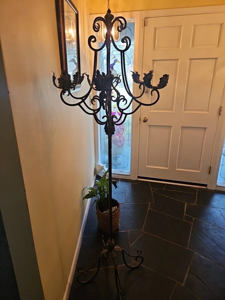 Tall Antique Candle/coatrack - Image 1 of 4
