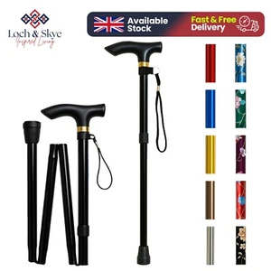 Lightweight Walking Stick Easy Fold Adjustable Cane Mobility Collapsible Sticks - Picture 1 of 91