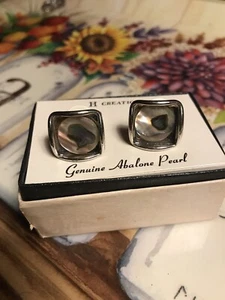 Cufflinks - Genuine Real Abalone Shell NIB - Picture 1 of 4