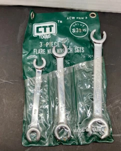 NOS CTT Tools 3 Piece Flare Nut Wrench Set - Picture 1 of 2