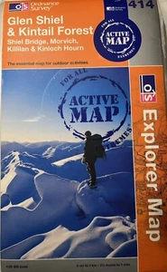 Ordnance Survey Map 414 Glen Shiel & Kintail Forest : Active Map 1:25000 scale - Picture 1 of 2