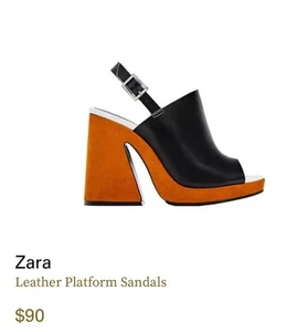 ZARA JOIN LIFE LEATHER/SUEDE WEDGE PLATFORM SANDALS SIZE 8.5 EUC - Picture 1 of 12