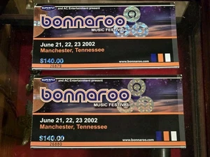 VTG 2002 BONAROO MUSIC FESTIVAL CONSECUTIVE TICKETS - Picture 1 of 5
