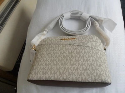 Michael Kors Jet Set Travel Medium Logo Dome Crossbody Bag Vanilla BNWT  new. - Image 1 of 4