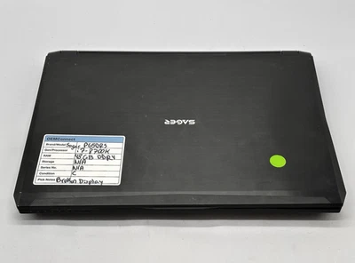 Sager P650RS Gaming Laptop i7-8700K, 48GB, No HDD/OS/Charger-Bad Screen - Image 1 of 4