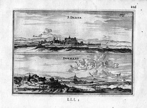 1666 Saint Dizier Dormans France Engraving Estampe Copperplate Engraving - Picture 1 of 1