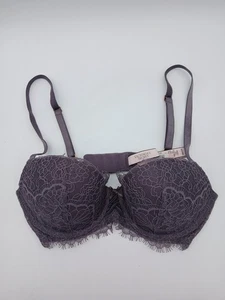 Victoria's Secret Lace Balconette Bra Grey Size 32C - Picture 1 of 6