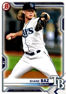 2021 Bowman Prospects Shane Baz Tampa Bay Rays #BP-134 - Image 1 of 2