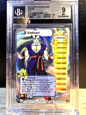 DBZ CCG DRAGON BALL Z GOHAN LV1 #169 LIMITED HI-TECH FOIL BGS 9 MINT SCORE 2002 - Image 1 of 2