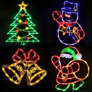 Pytopkto Christmas Decorations - 16" Christmas Window Silhouette Lights - 4 P... - Picture 1 of 7