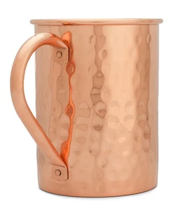 PURE Copper Mug RAW Copper Interior Ideal for Ayurvedic Health Benefits and M... - Picture 1 of 5