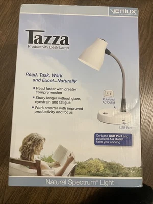 NIB Verilux Tazza VD14 Productivity Desk Lamp Natural Spectrum Light USB/AC - Image 1 of 4