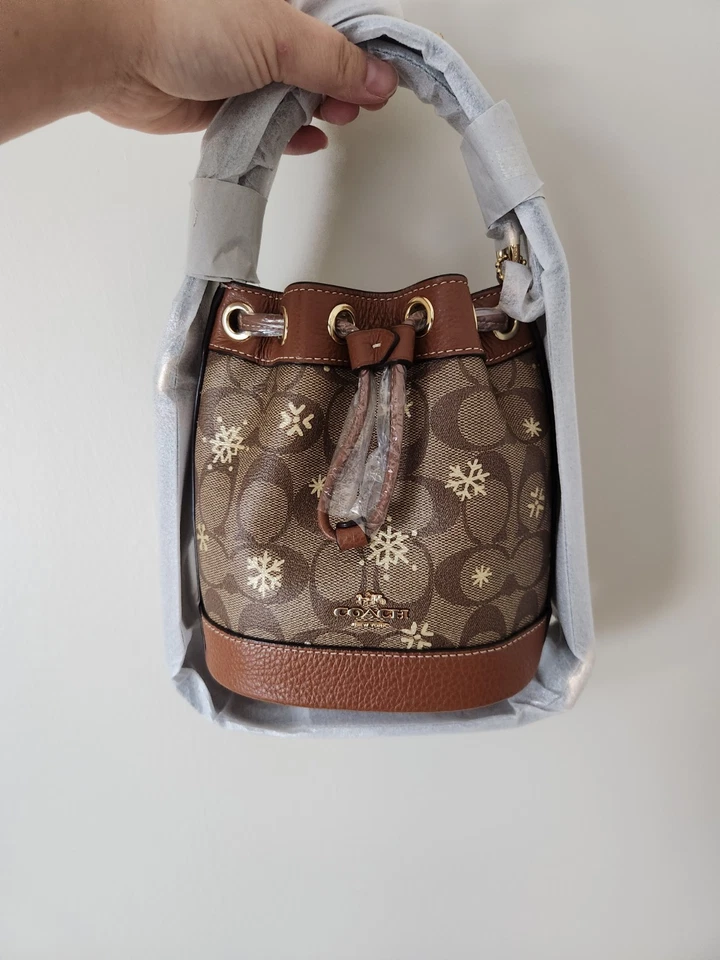 Coach Mollie Bucket Bag 22 In Rose Print Canvas With Fairytale