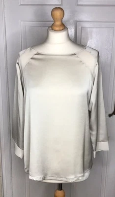 Mango Sheer Pearl Coloured Top Blouse - Sz M Business Classy - Image 1 of 4