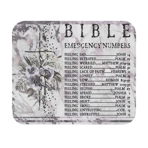 Christian Inspirational Bible Verse Mouse Pad- Bible Emergency Numbers Desk Mat - Picture 1 of 5