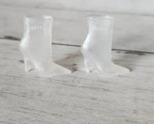 Barbie Fashionista Frosted "Clear" Pointed Booties Boots Shoes Doll Size - Picture 1 of 4