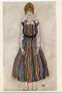 Egon Schiele Portrait of Edith Schiele 1915 Artist's Wife Expressionist POSTCARD - Picture 1 of 1