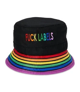 Spencer's F*** Labels LGBTQIA Rainbow Canvas Bucket Hat NWT - Picture 1 of 3
