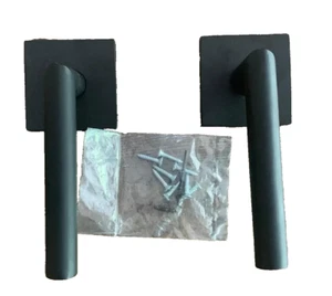 Emtek 5050HLUUS19 Stuttgart Türdrücker Attrappe Set eckig Rosette flach schwarz - Bild 1 von 3