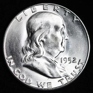 GEM BU UNCIRCULATED UNC MS 1952-S SILVER FRANKLIN HALF DOLLAR BRILLIANT LUSTER - Picture 1 of 2