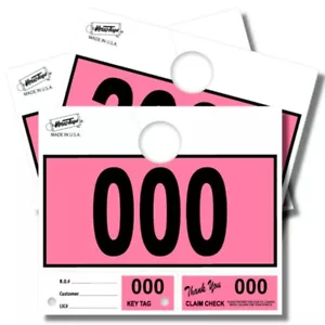 1000 Car Dealer Service Hang Tags Mechanic Repair Shop 3 Piece System - Pink - Picture 1 of 17