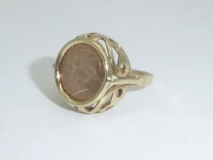 333 Gold Ring 8k Gelbgold Rotgold Münzring John F. Kennedy RG 53 - 16,8 mm 9219 - Bild 1 von 10
