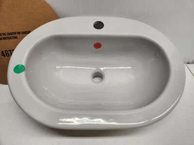 Grúa 4676H Saturn 318 plata de ley ovalada tocador lavabo de baño Foto 1 de 2