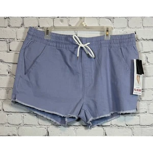 Celebrity Pink Denim Shorts Frayed Hem Pull On Waist Casual XXL - Picture 1 of 3