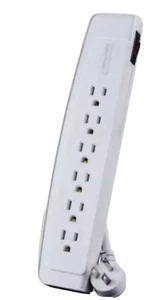 SALENew CyberPower Steckdosenleisten 4 Fuß 6 Steckdosen RJ11 Überspannungsschutz weiß - Bild 1 von 2