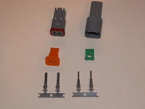 2X GRAY DEUTSCH DT SERIES CONNECTOR SET 16-18-20 GA STAMPED NICKEL TERMINALS - Imagen 1 de 1