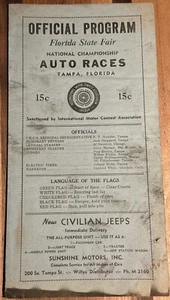 1940s IMCA National Champ Auto Race Program, Florida State Fair, Tampa - Picture 1 of 15