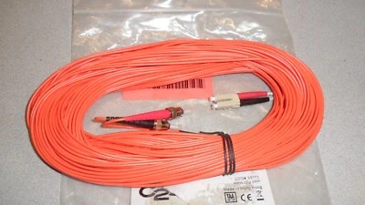C2G 30m LC-ST 62.5/125 OM1 Duplex Multimode PVC Fiber Optic Cable - Orange patch - Image 1 of 2