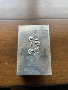 Vintage Towle Sterling Silver 215 Matchbox Cover with Flower Scroll - Picture 1 of 4